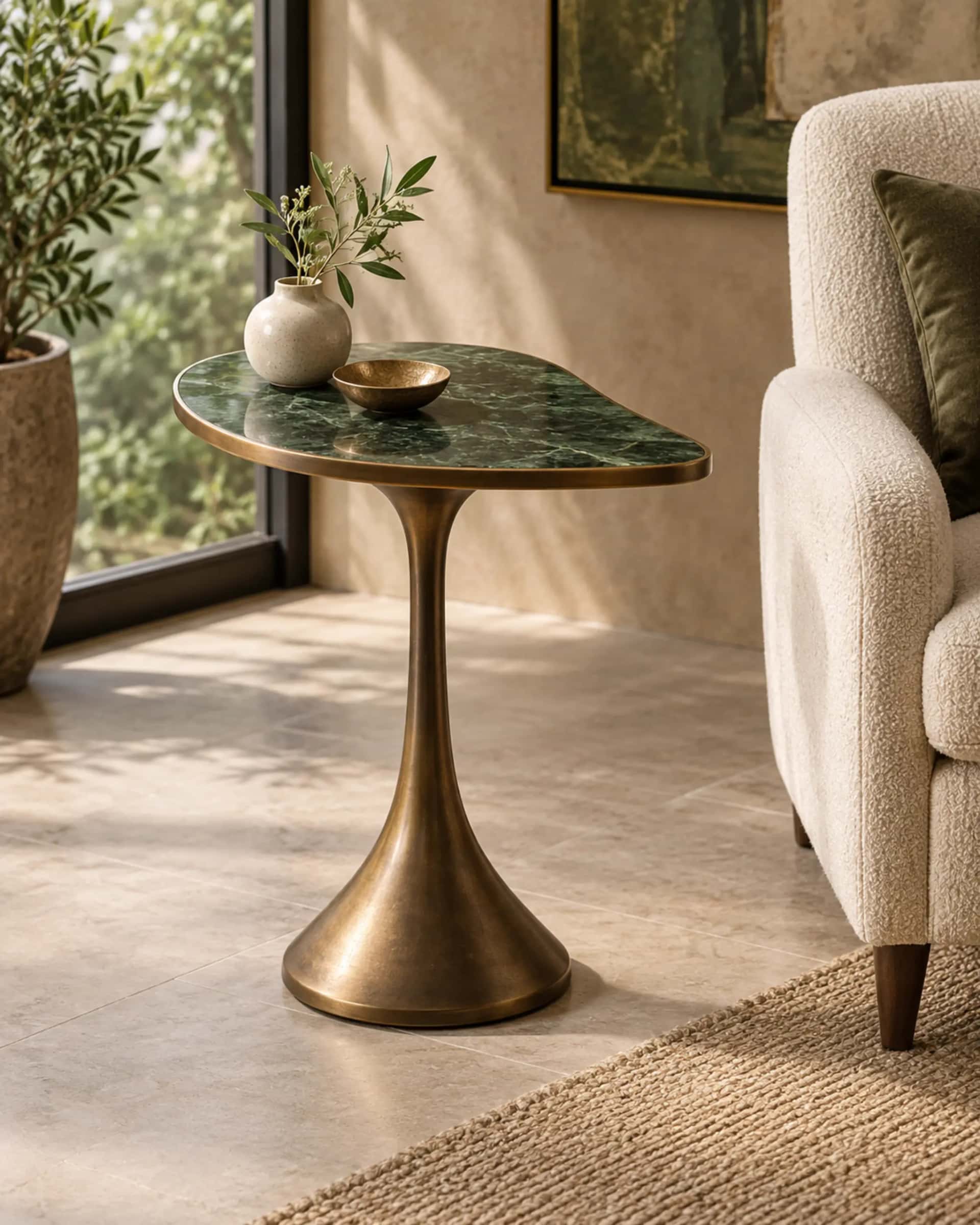 Dewdrop Pedestal Side Table — design visualization