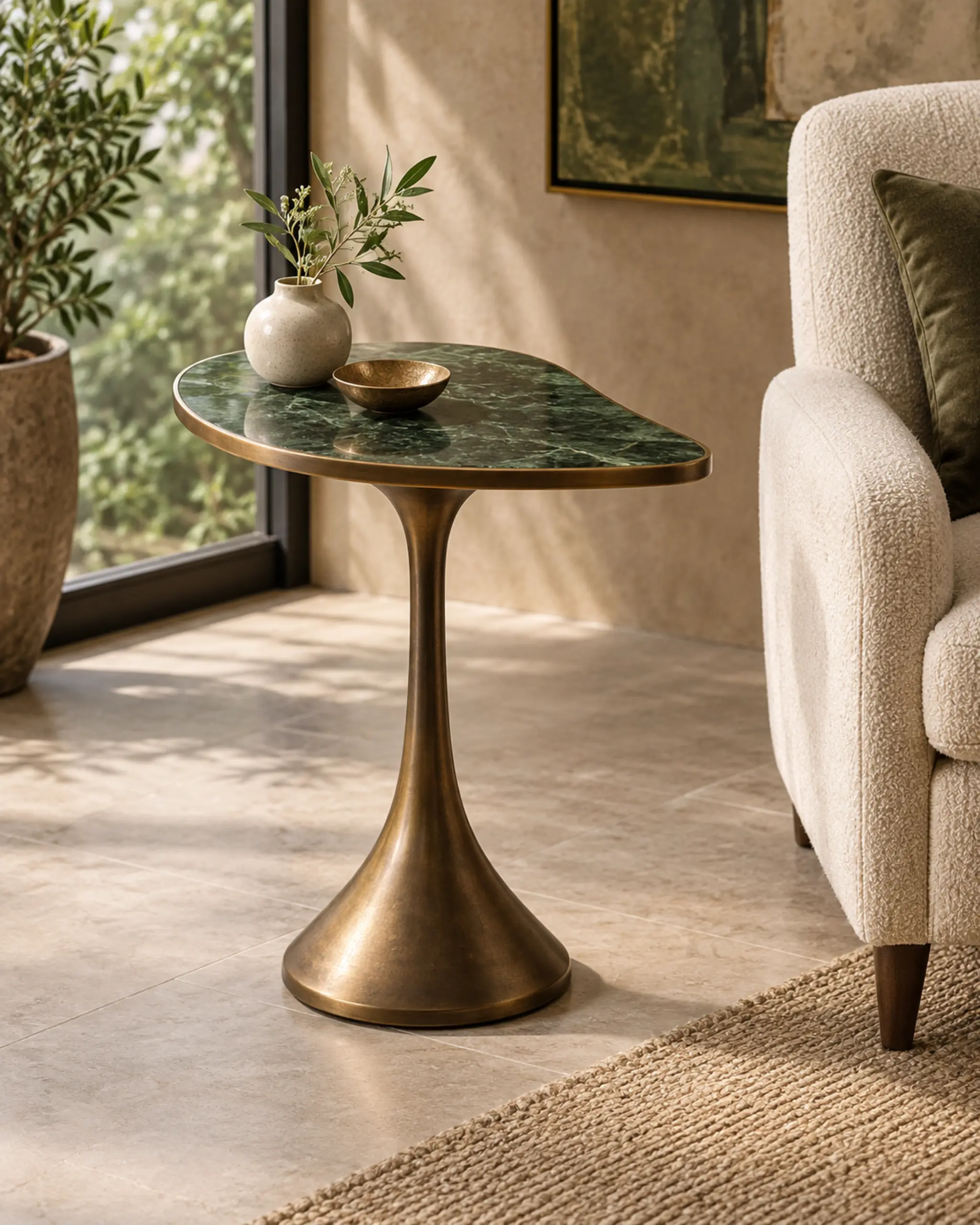 Dewdrop Pedestal Side Table — design visualization