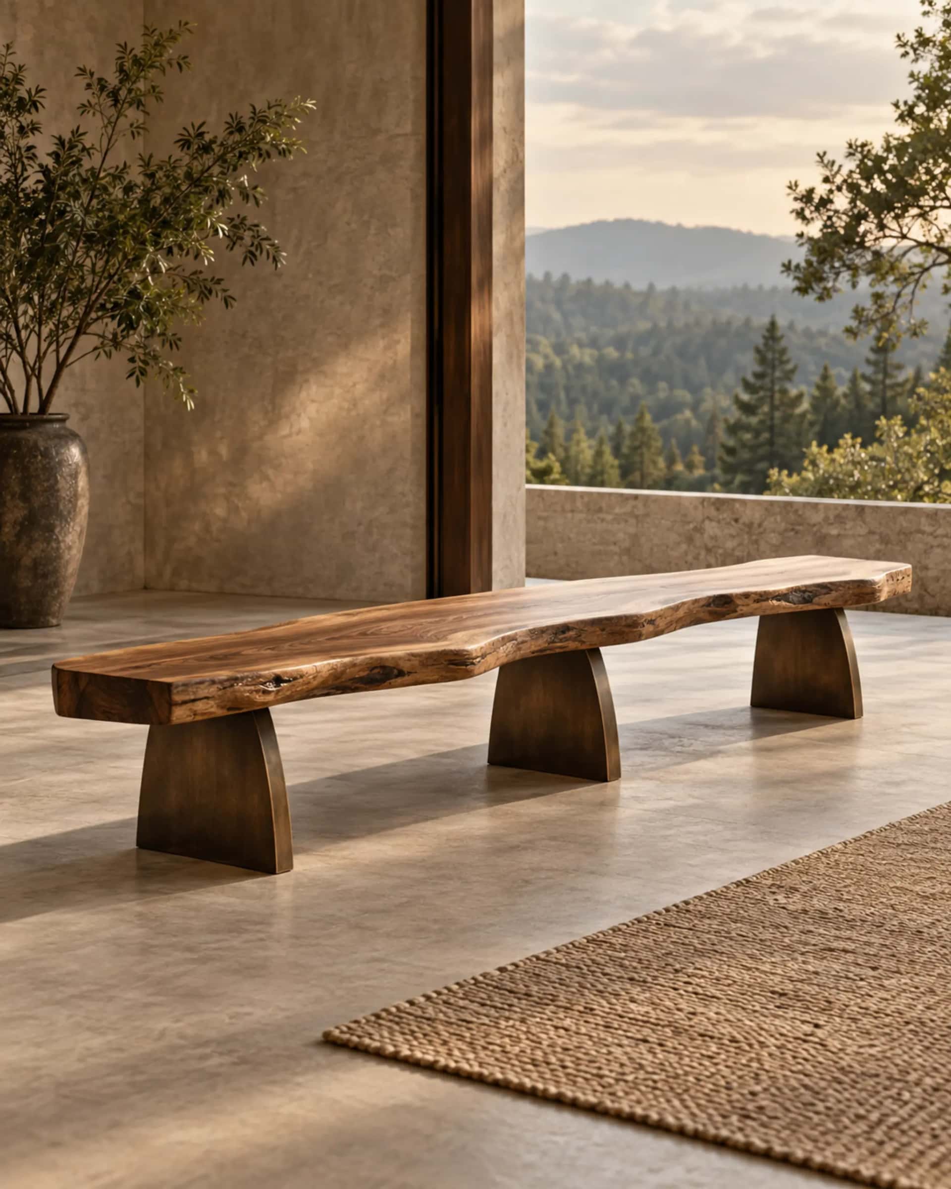 Forest Long Bench — design visualization