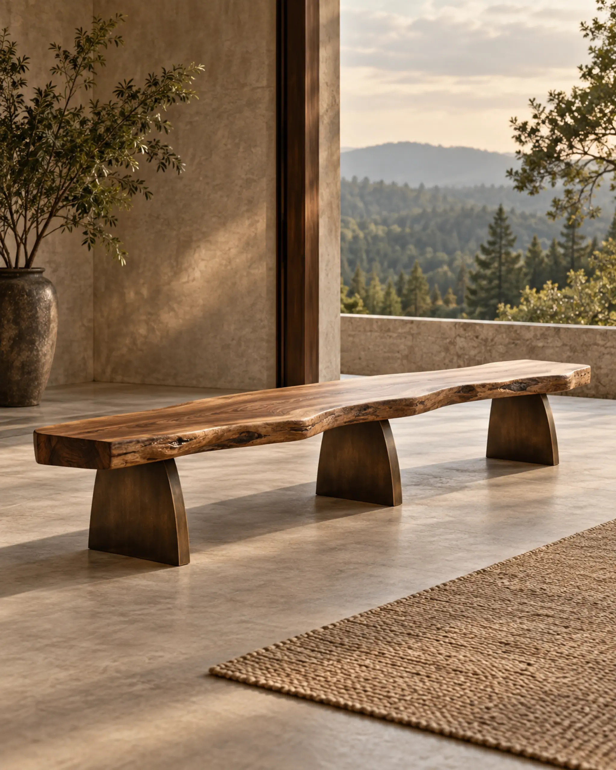 Forest Long Bench — design visualization
