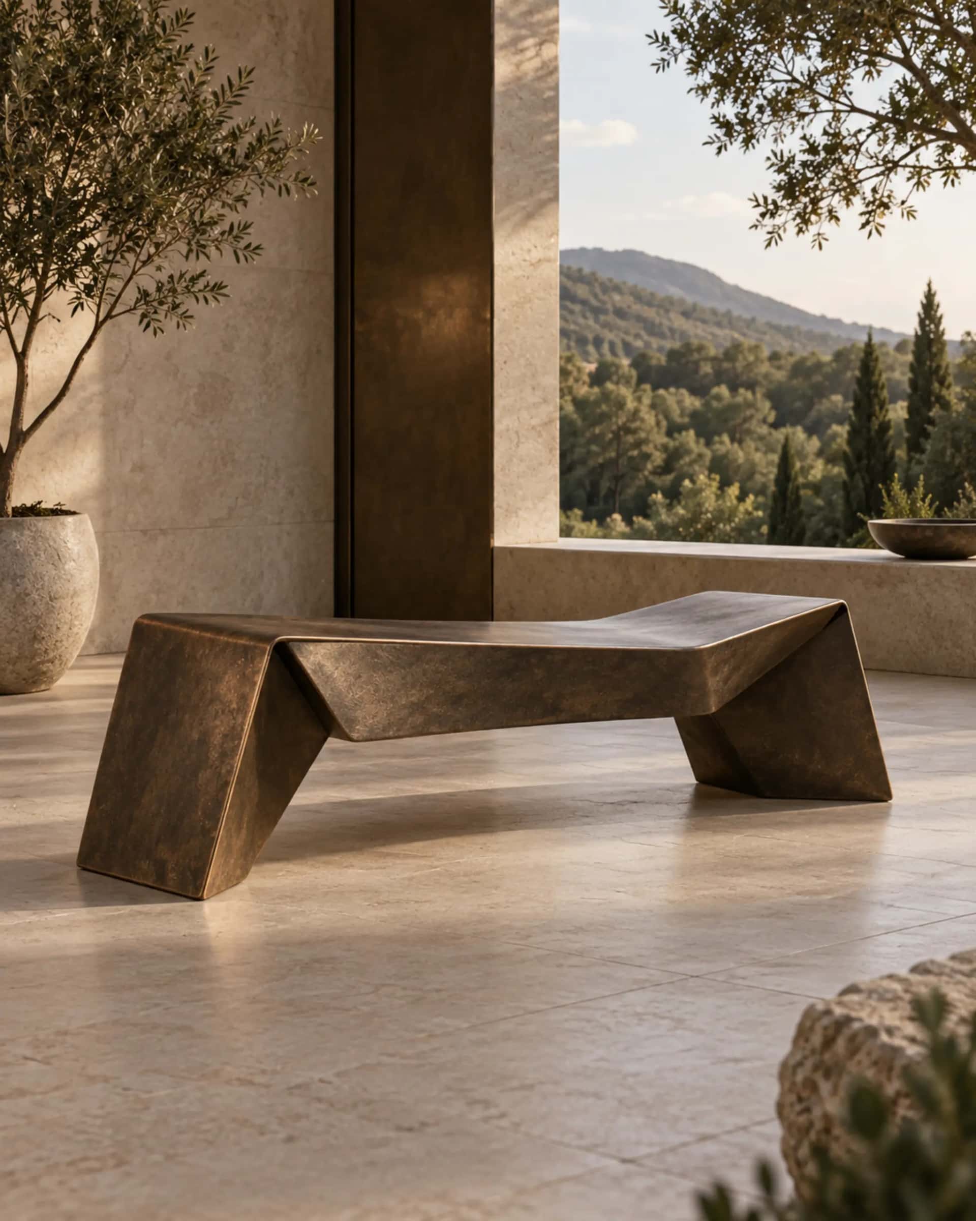 Fold Sculptural Bench — design visualization