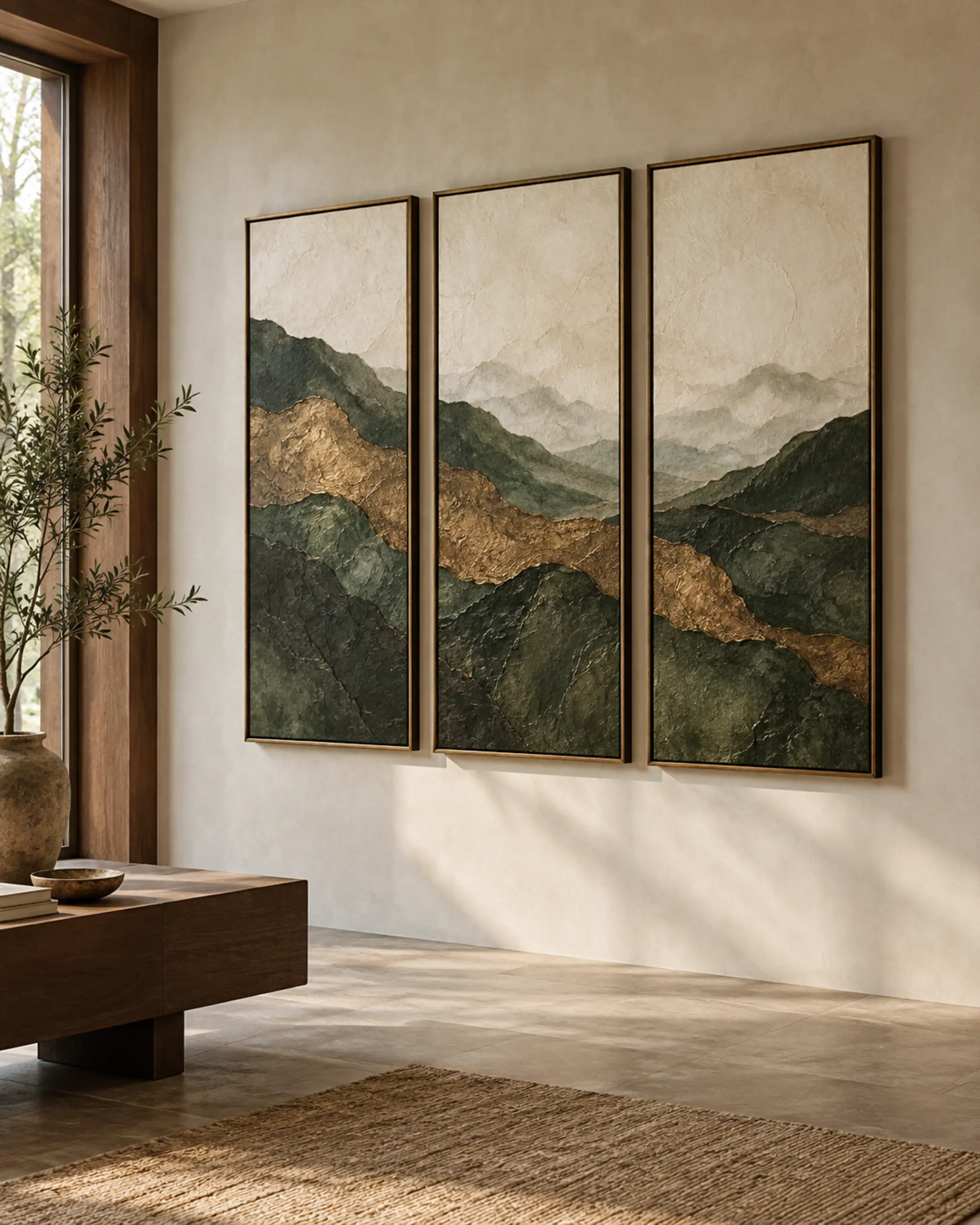 Sequence Wall Triptych — design visualization
