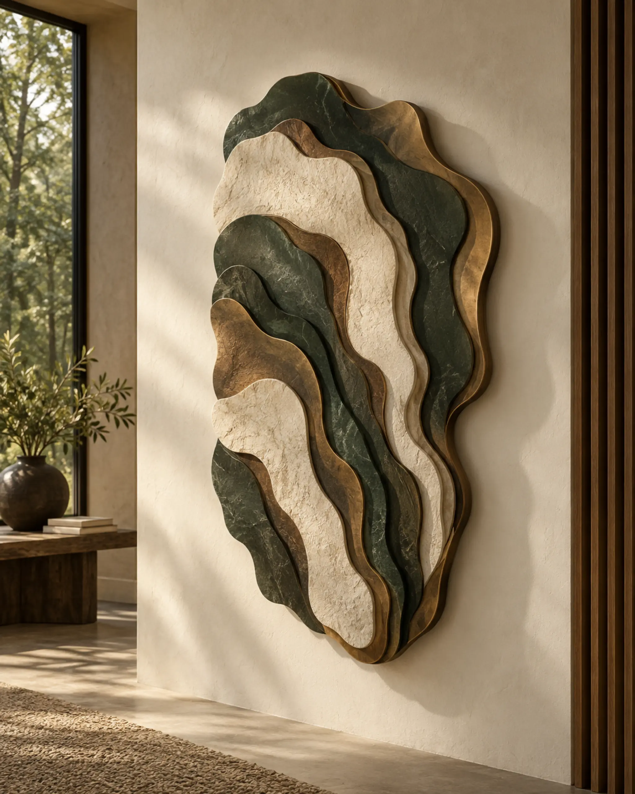 Strata Layered Wall Relief — design visualization