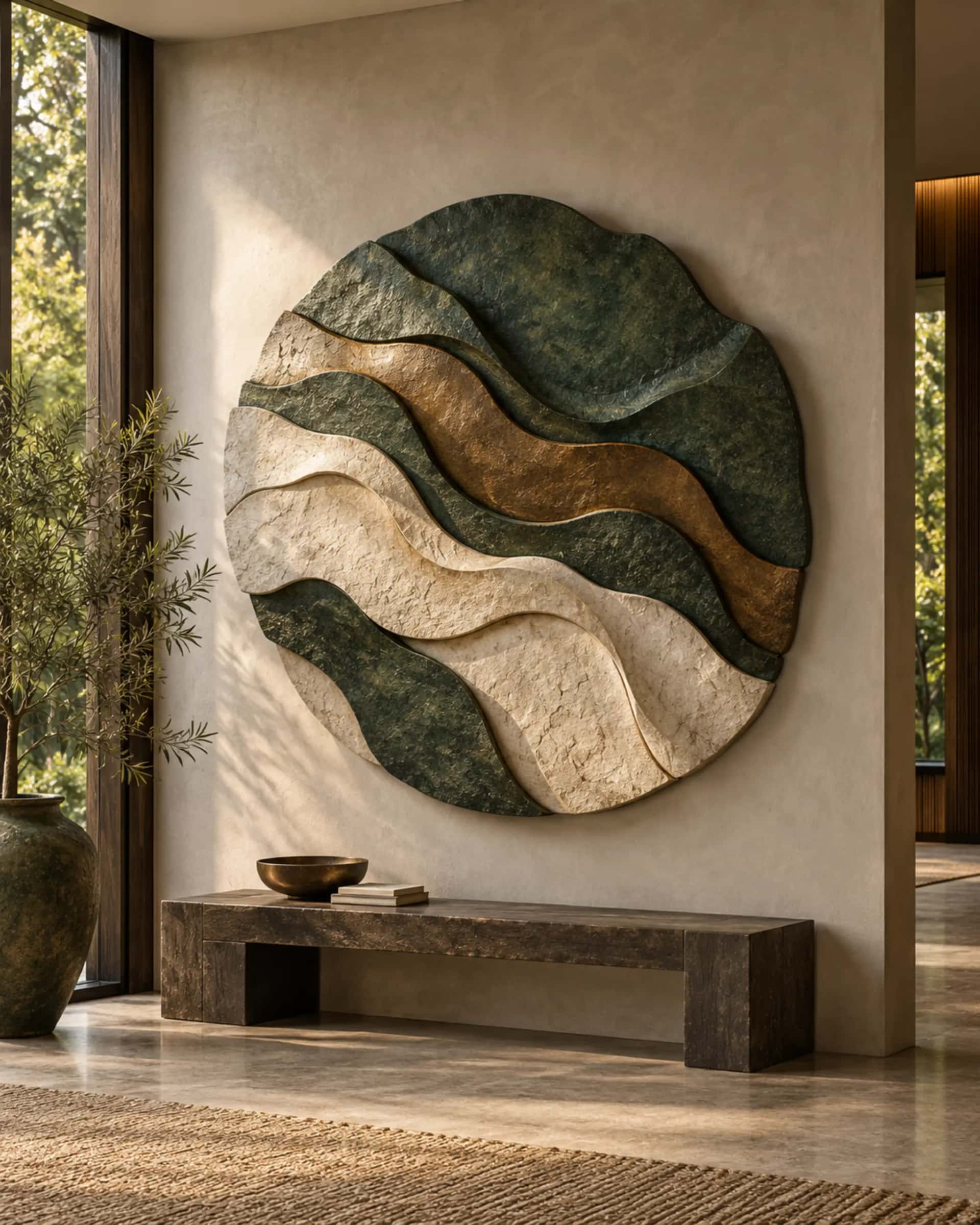 Stonewave Oversized Wall Art — design visualization