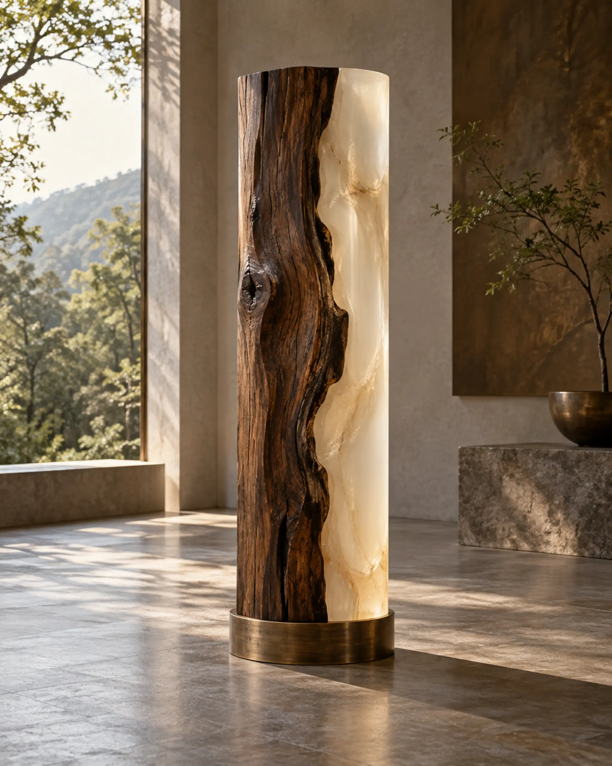 Material Column Sculpture — design visualization
