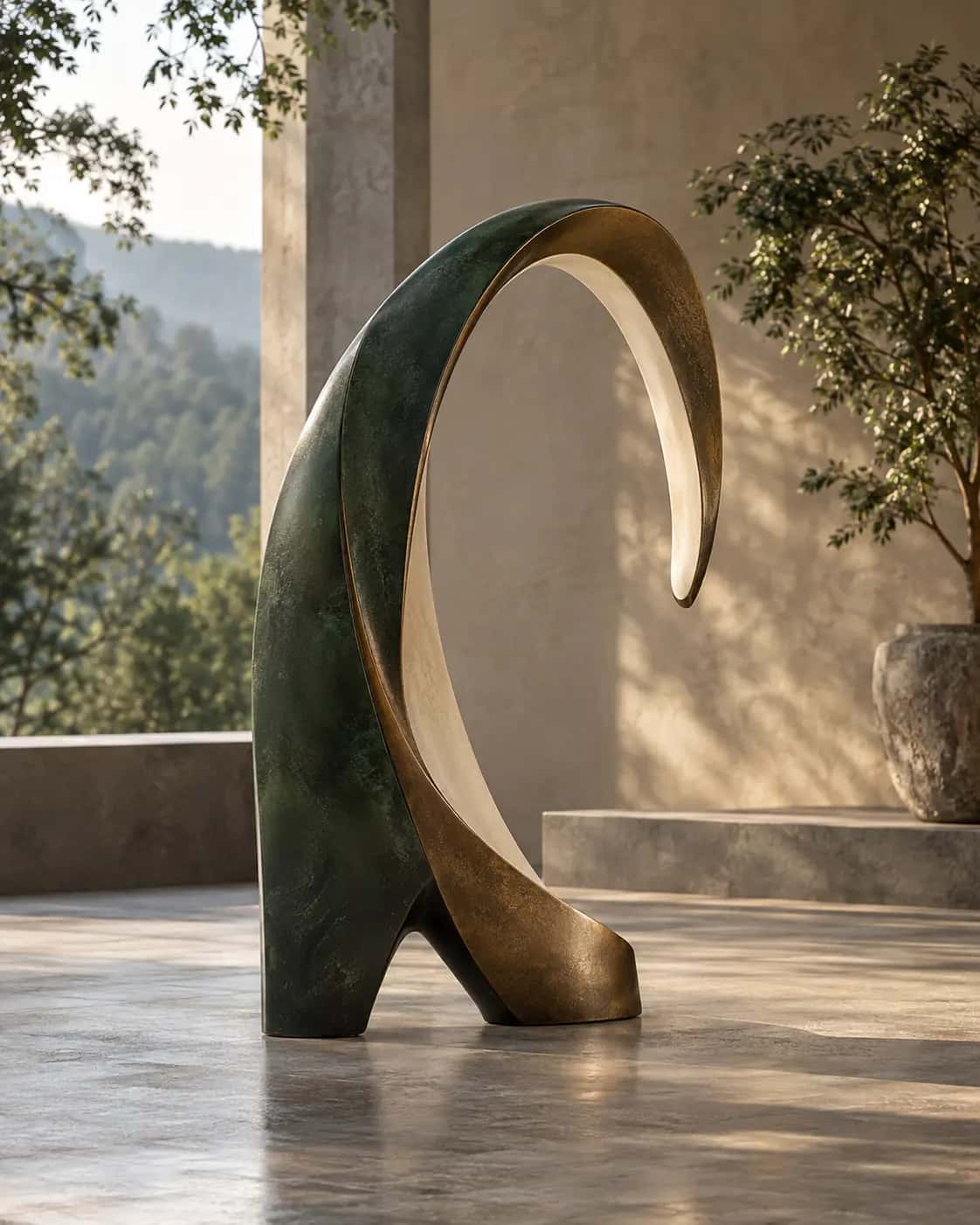Arc Freestanding Resin Sculpture — design visualization