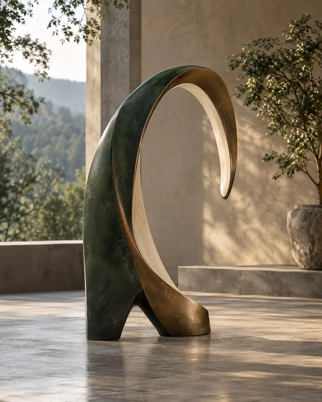Arc Freestanding Resin Sculpture — design visualization
