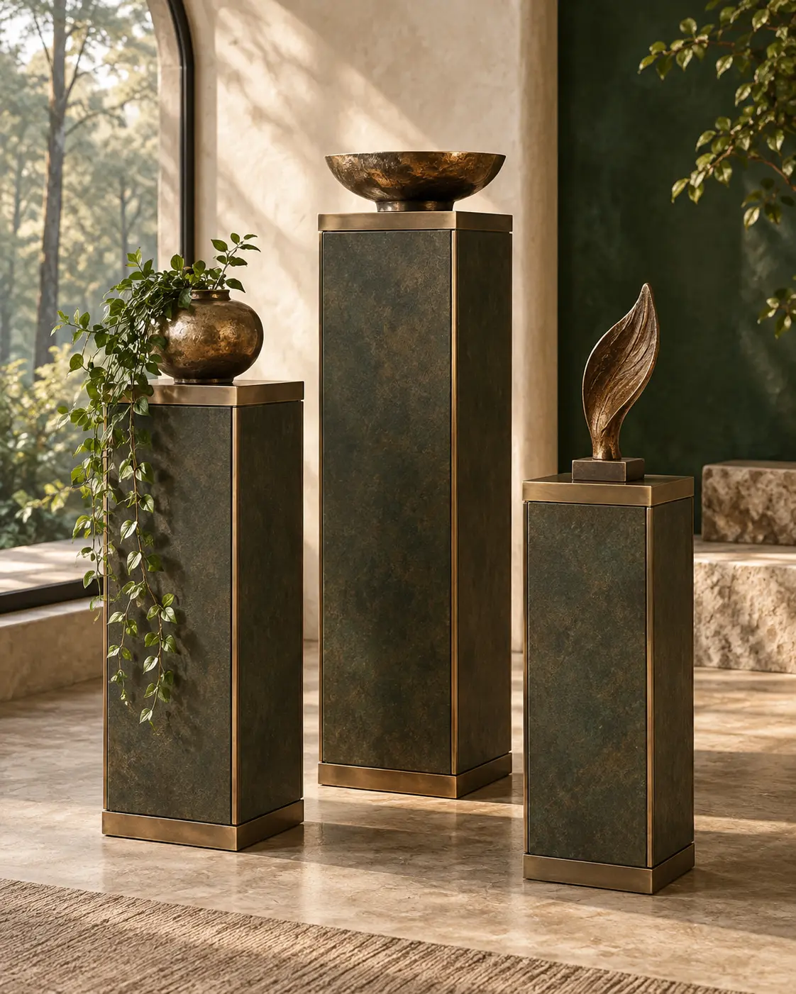 Bronzeleaf Display Plinth Set — design visualization