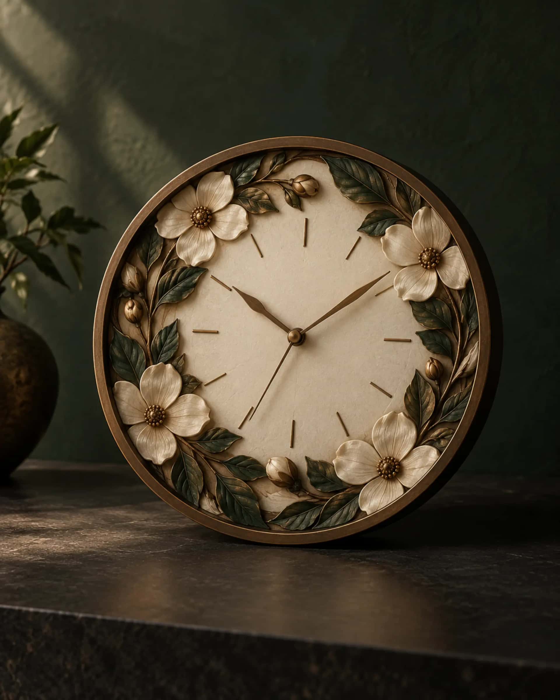 Petal Hour Round Clock — design visualization