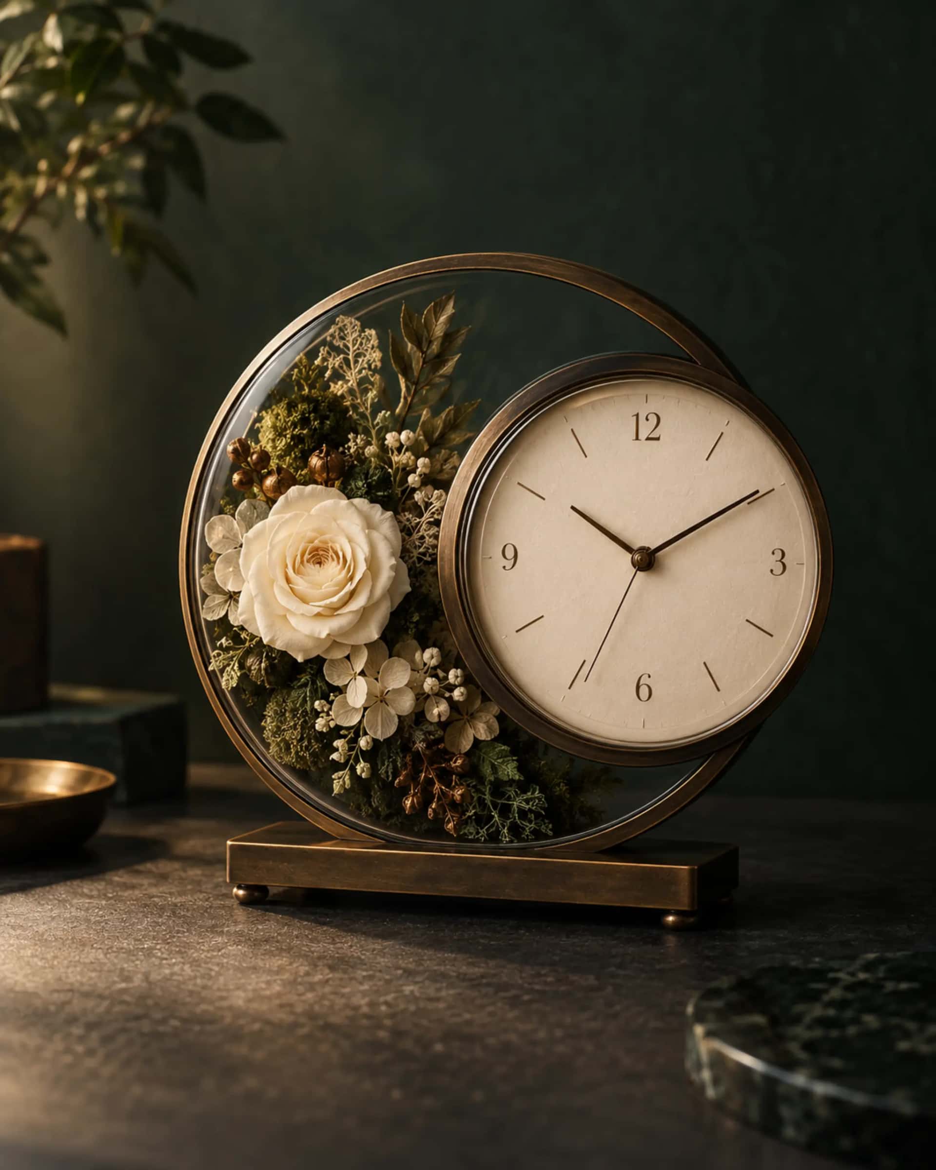Moment Preserved-Flower Clock — design visualization